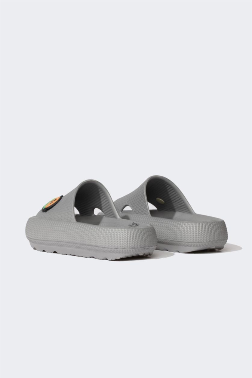 Erkek Çocuk - Genç Erkek Gri Tırtıklı Taban Eva Terlik Erkek Çocuk