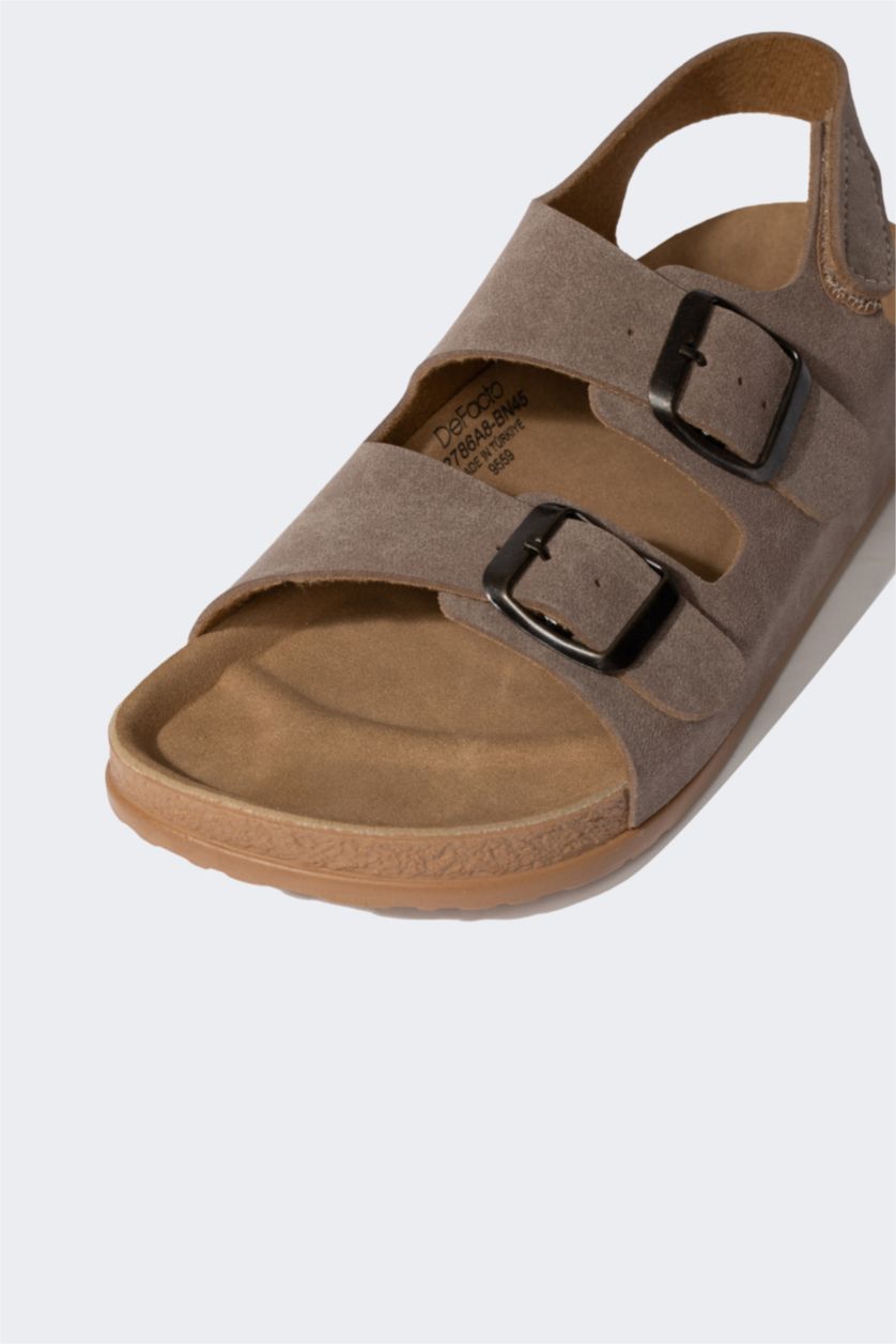 Boys & Teens Brown صندل ولادي بكعب مسطح