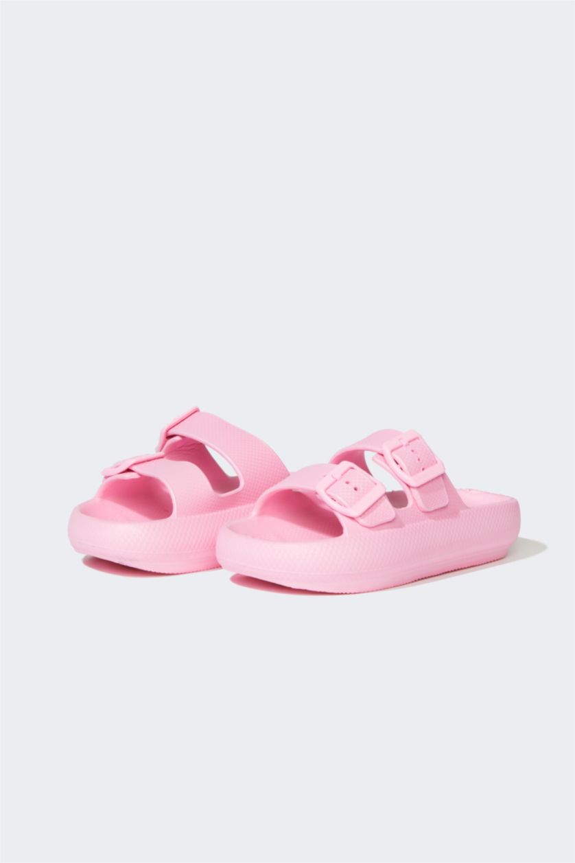 Girls & Teens Neon Pink Girl Serrated Sole Slip On Eva Slippers