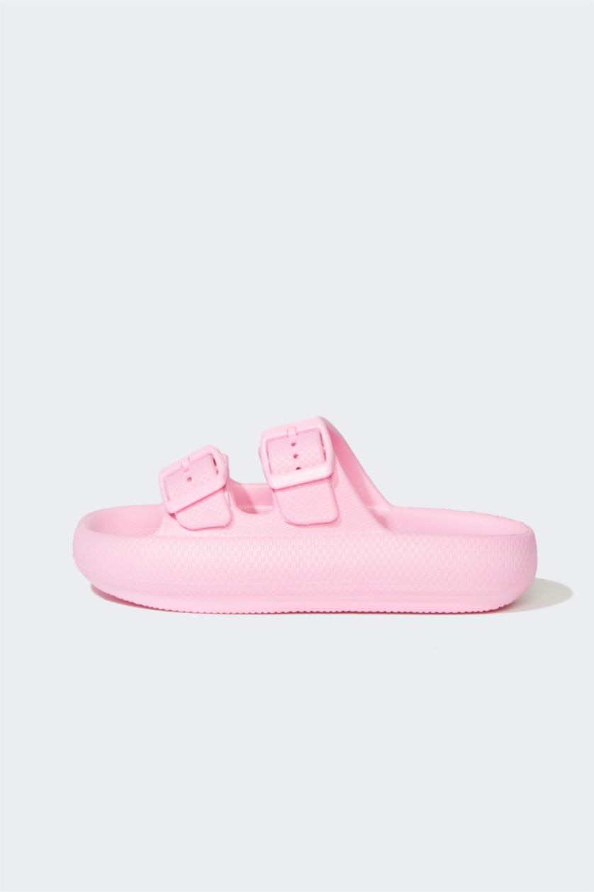 Girls & Teens Neon Pink Girl Serrated Sole Slip On Eva Slippers