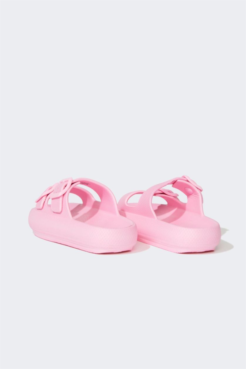 Girls & Teens Neon Pink Girl Serrated Sole Slip On Eva Slippers