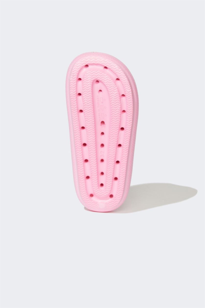 Girls & Teens Neon Pink Girl Serrated Sole Slip On Eva Slippers