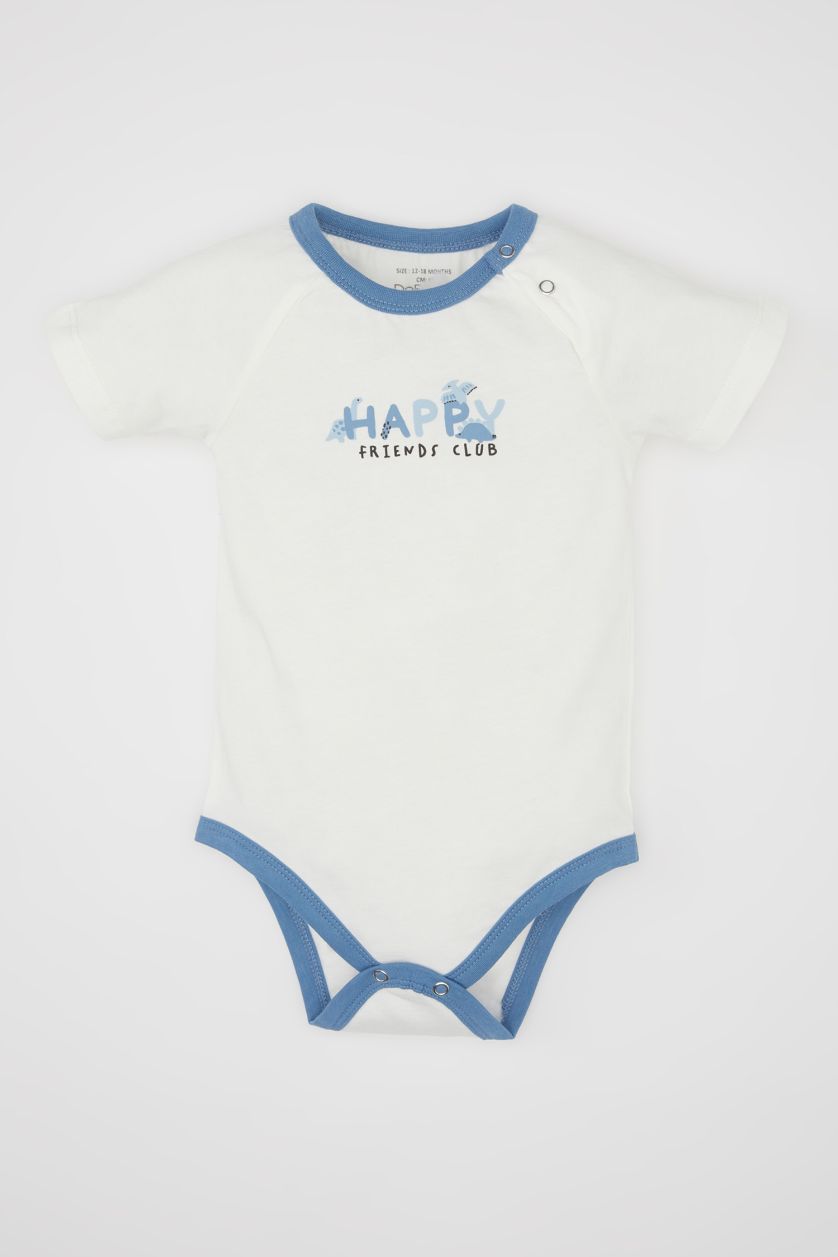 BABY GIRL Ecru Baby Boy Short Sleeve Short Sleeve Snap Body