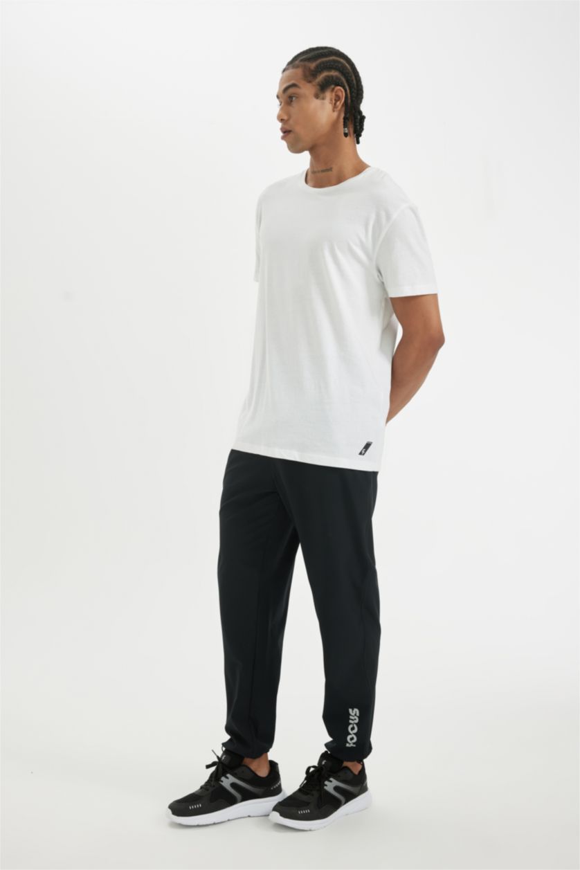 Men Black Slim Fit Woven Jogger