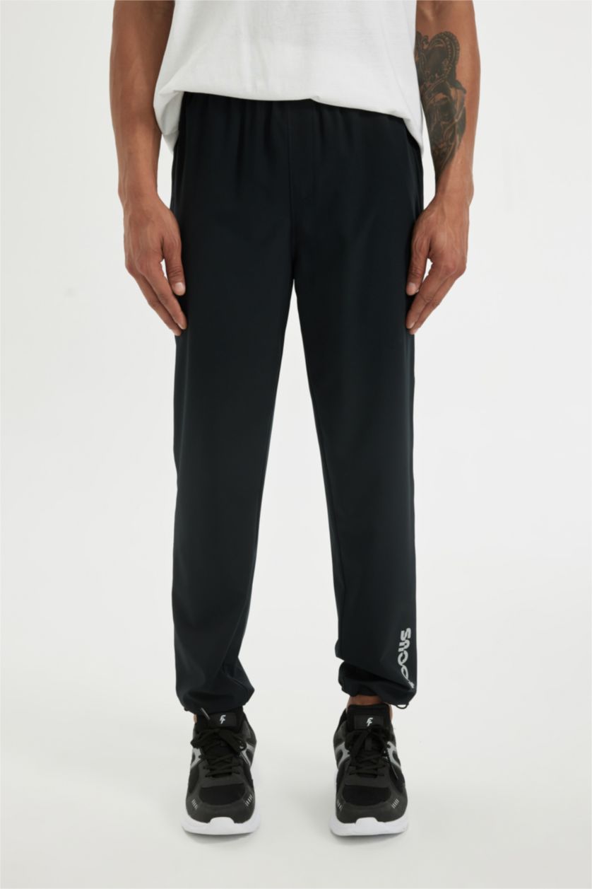 Men Black Slim Fit Woven Jogger