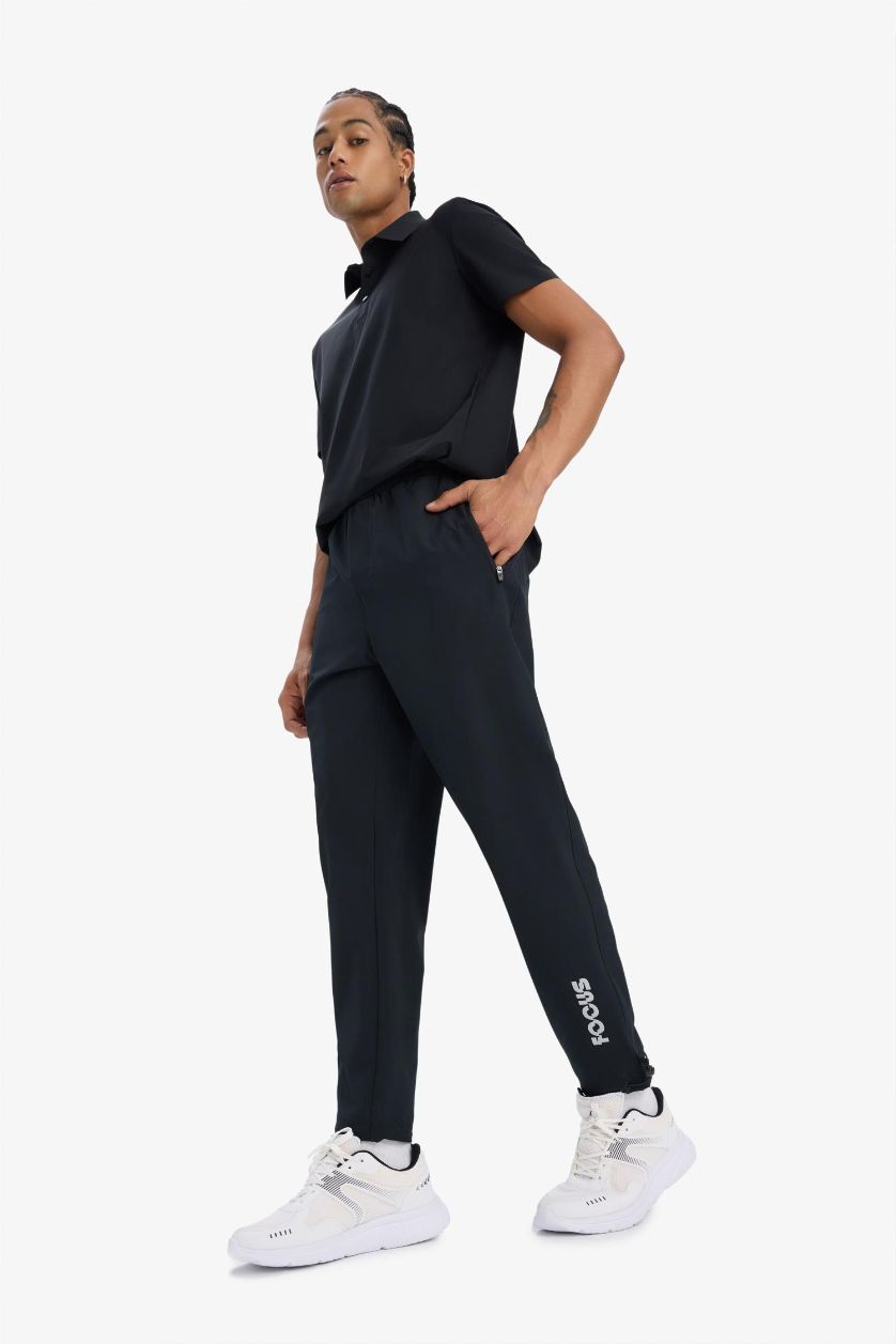 MAN Black DeFactoFit Slim Fit Double Pocket Woven Sports Joggers
