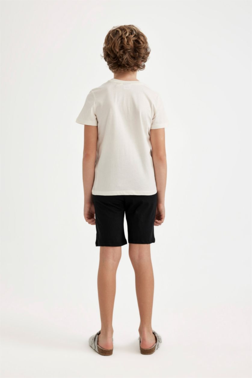 BOYS & TEENS White Boy Snoopy Short Sleeve 2 Piece Pajama Set