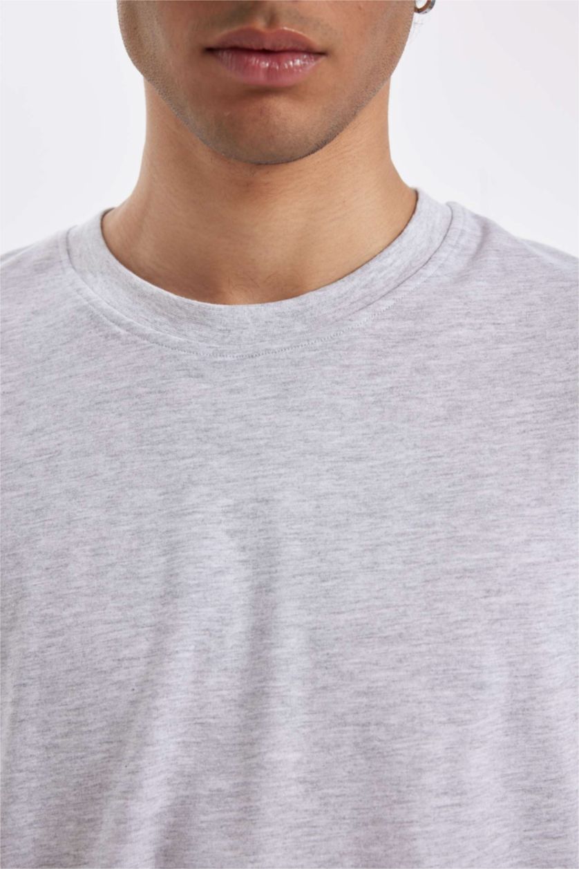 HOMME Gris Ensemble Pyjama Coupe Régulière à Manches Courtes