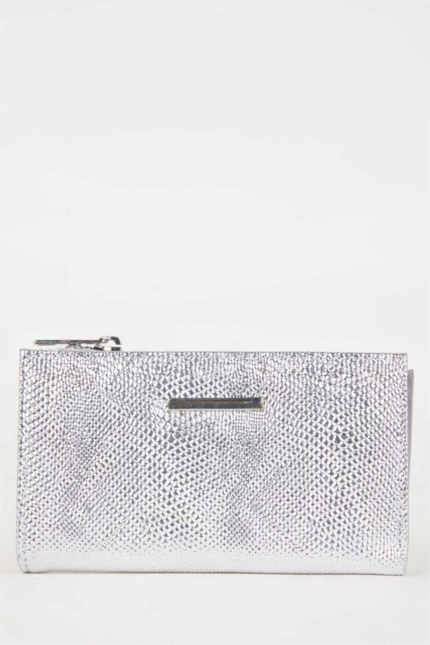 Kadın Gümüş Kadın Suni Deri Cüzdan