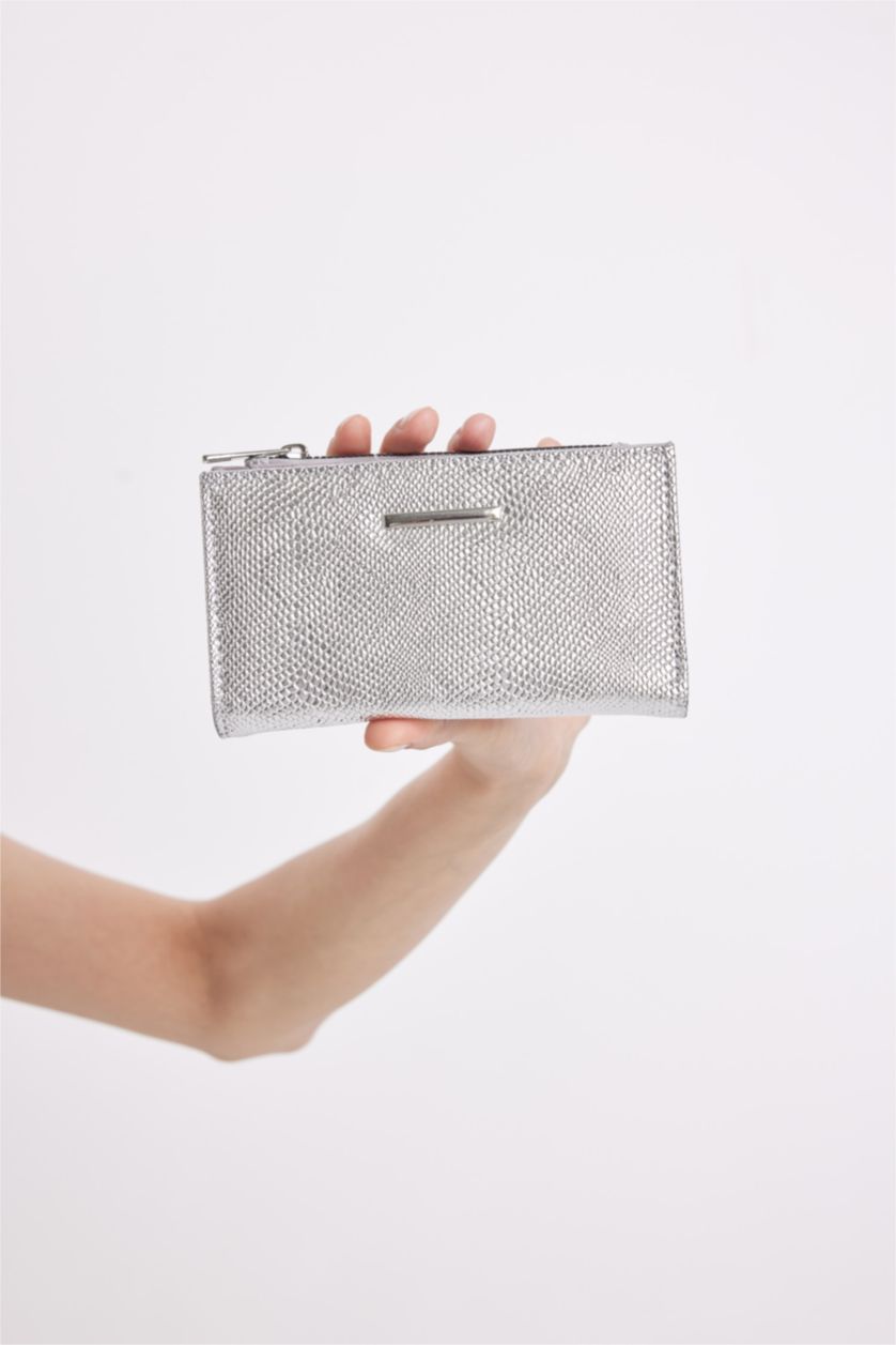 Kadın Gümüş Kadın Suni Deri Cüzdan