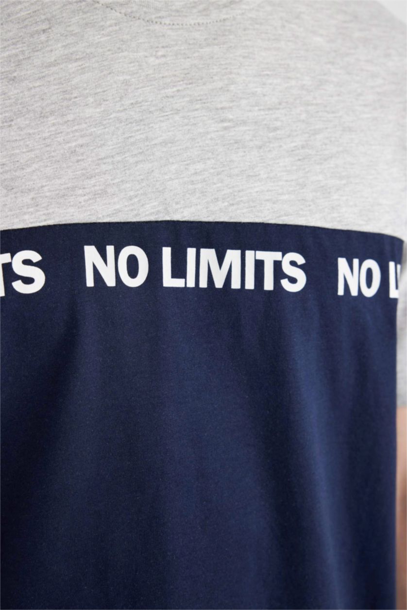 Man Grey Melange Regular Fit Short Sleeve 2 Piece Pajama Set