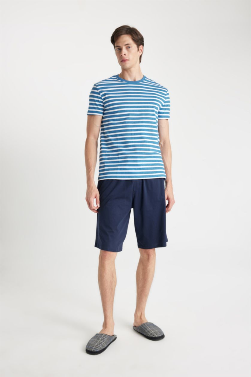 MAN Dark Blue Regular Fit Short Sleeve Knitted Tops