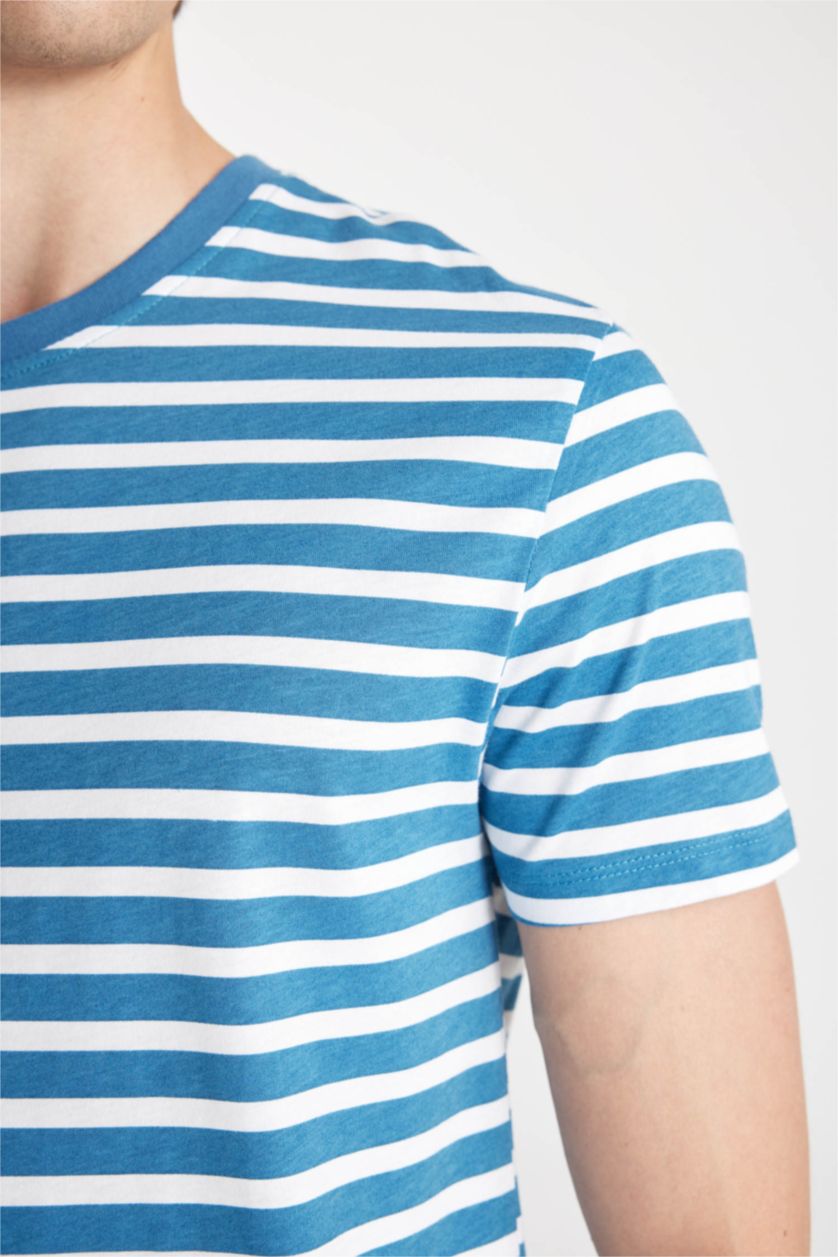 MAN Dark Blue Regular Fit Short Sleeve Knitted Tops