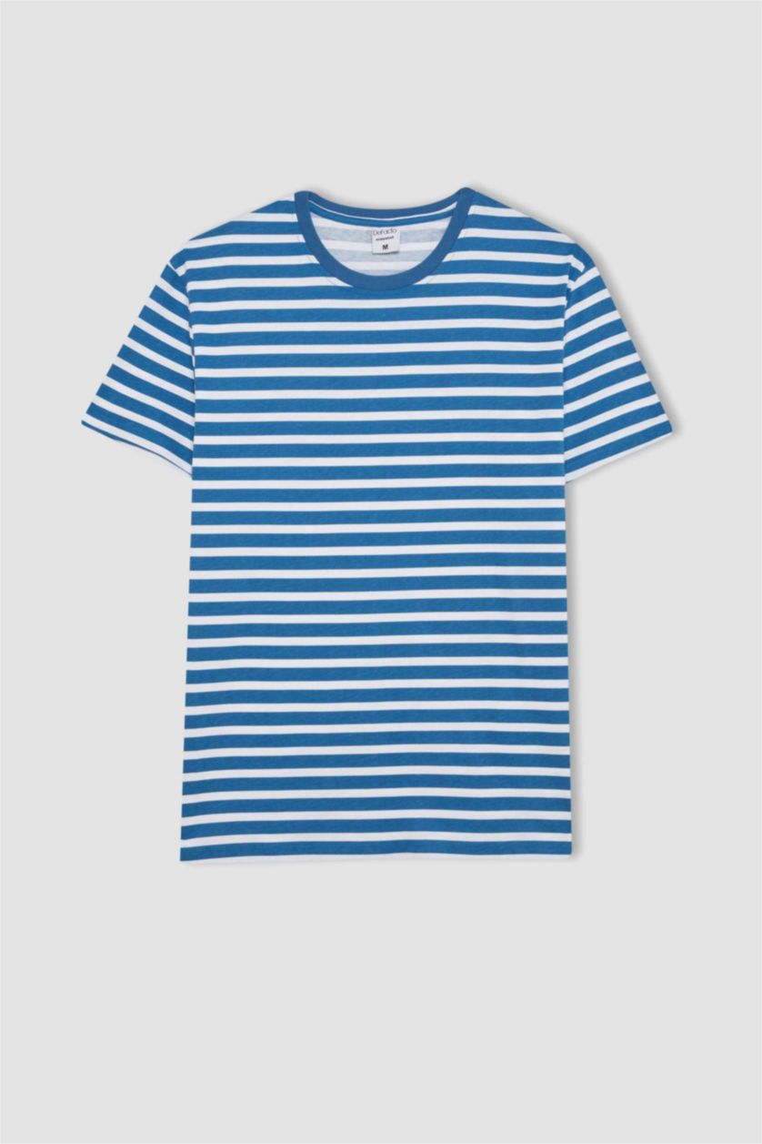 MAN Dark Blue Regular Fit Short Sleeve Knitted Tops