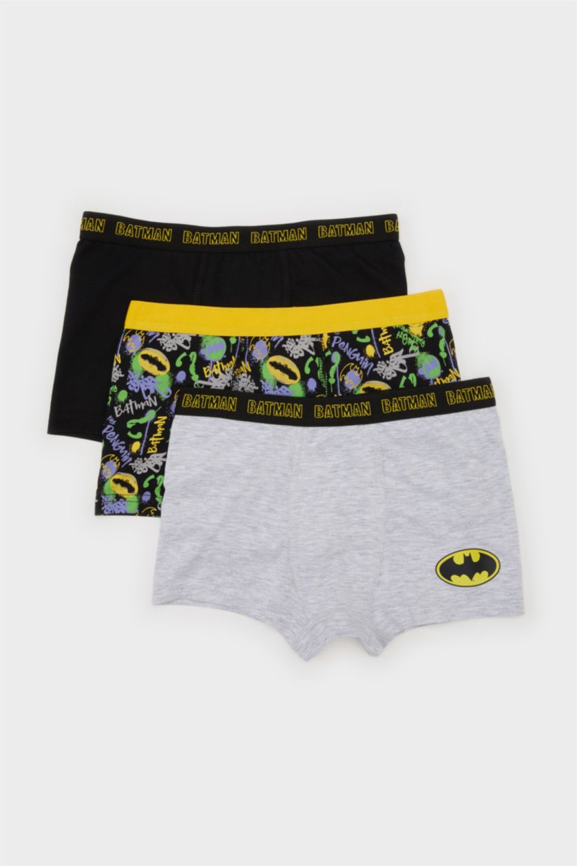 BOYS & TEENS Black Boy 3 piece Batman Licence Boxer