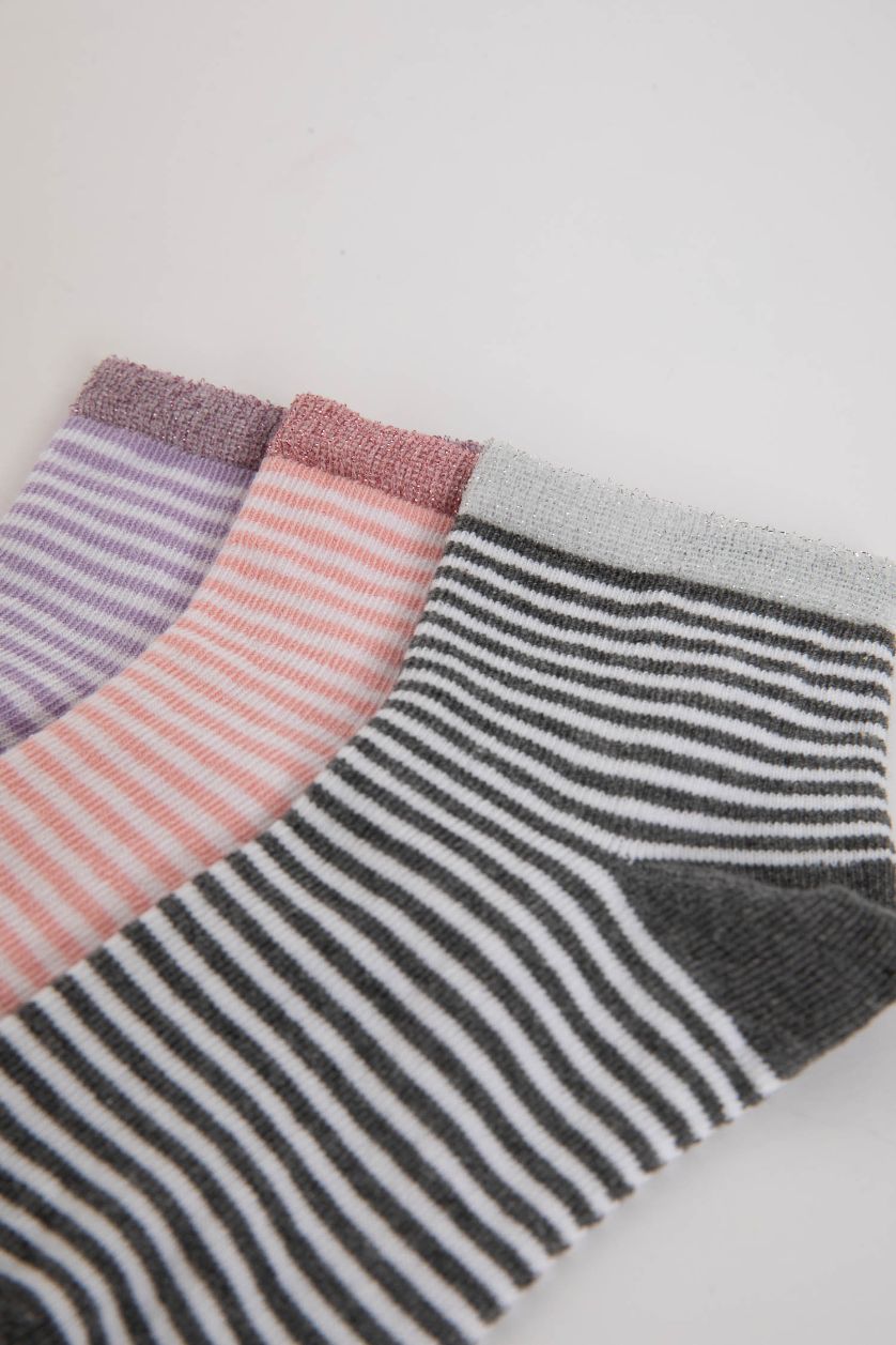 بناتي MIXED شرابات قصيرة بناتي قطن - 3 قطع