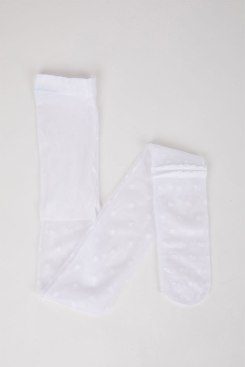 FILLES Blanc Collant en coton pour Fille