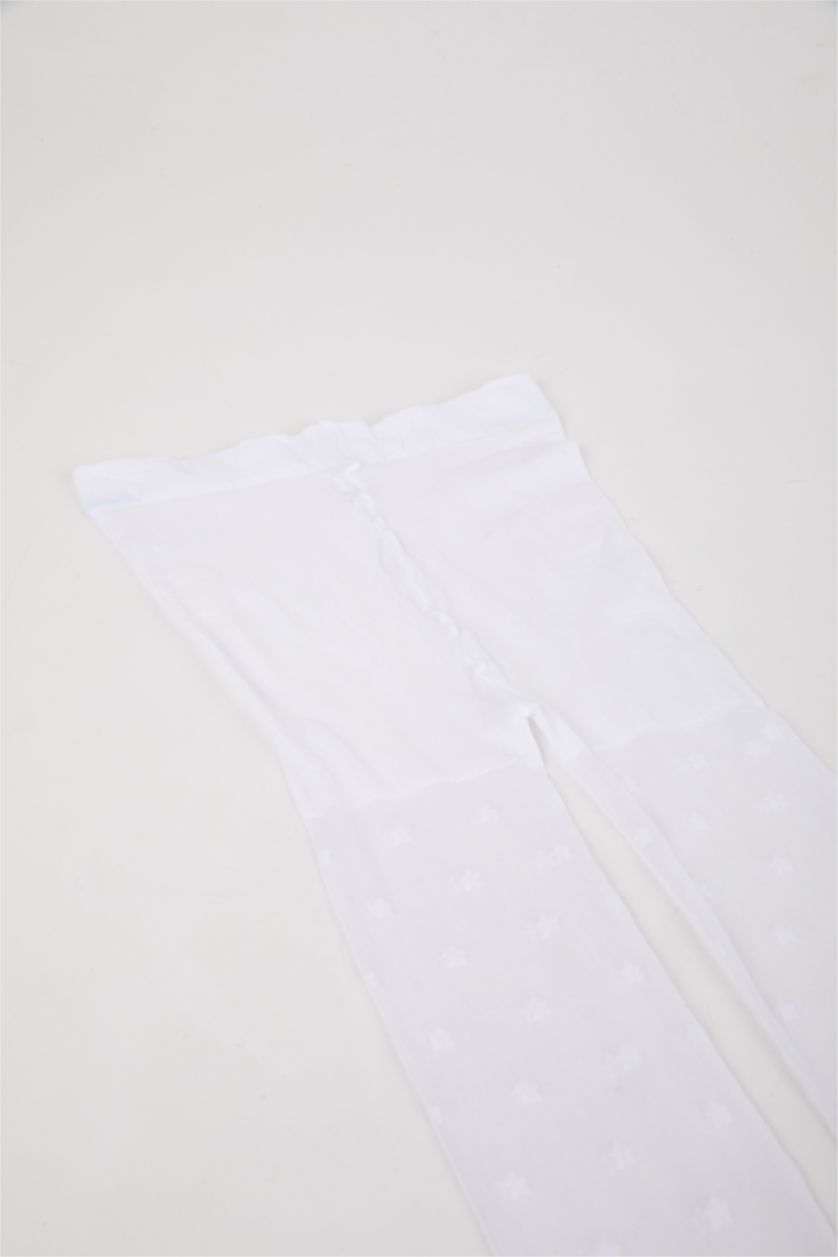 FILLES Blanc Collant en coton pour Fille