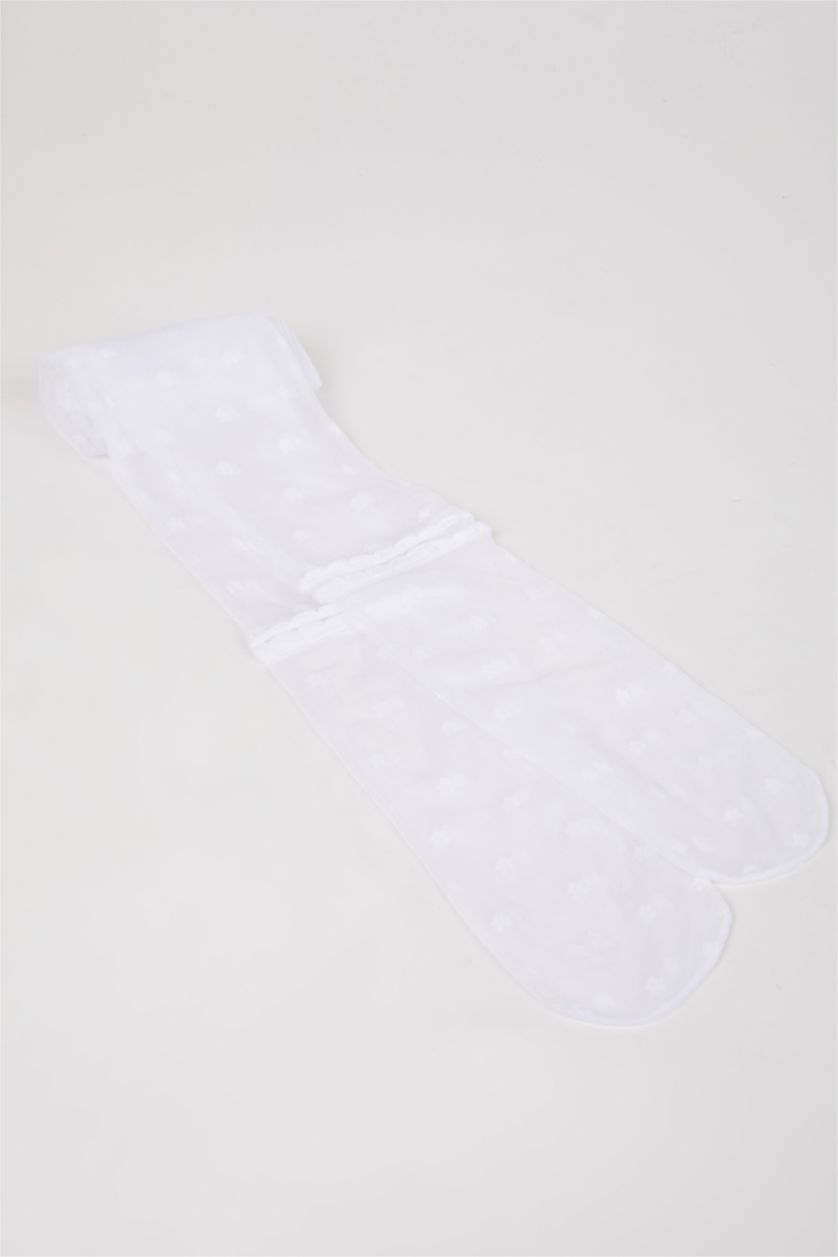 FILLES Blanc Collant en coton pour Fille