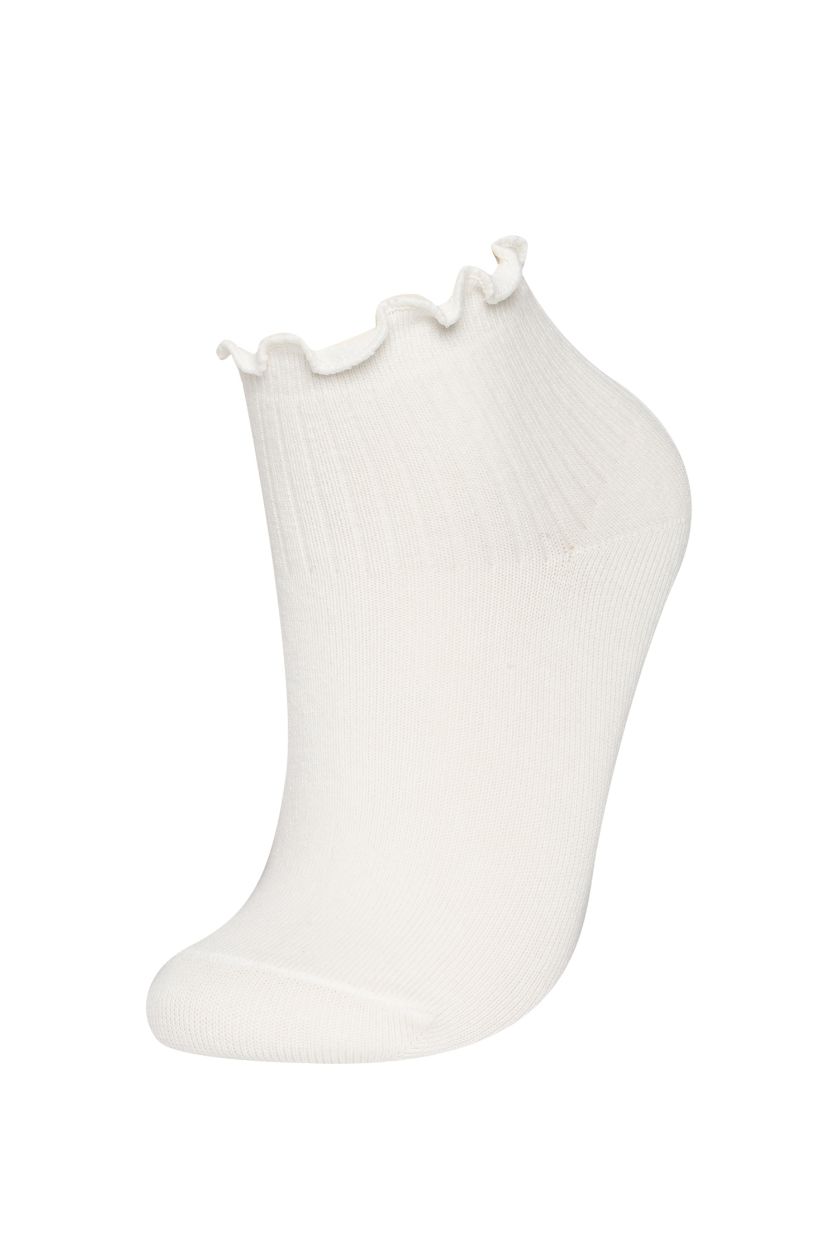 Kız Çocuk - Genç Kız Beyaz 3'lü Pamuklu Uzun Çorap Kız Çocuk