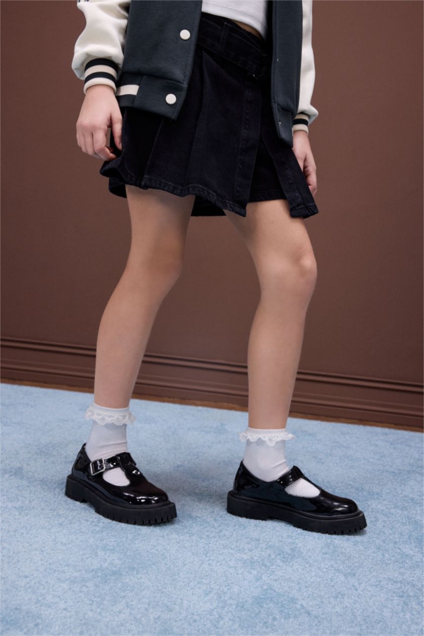 Kız Çocuk - Genç Kız Beyaz Kız Çocuk 3'lü Pamuklu Soket Çorap