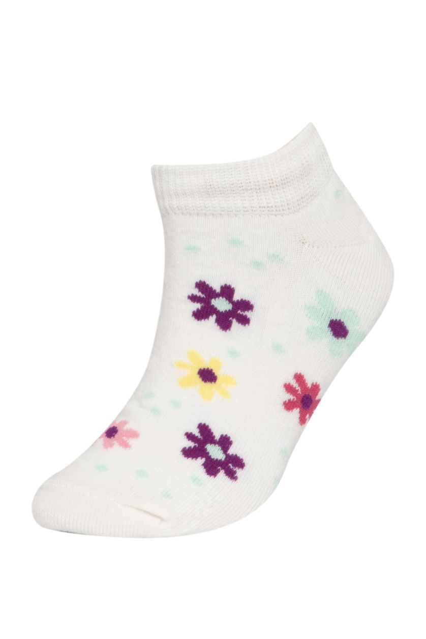 Kız Çocuk - Genç Kız Karma Kız Çocuk 5'li Pamuklu Çiçek Desenli Uzun Çorap