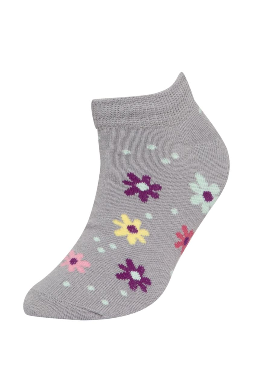 Kız Çocuk - Genç Kız Karma Kız Çocuk 5'li Pamuklu Çiçek Desenli Uzun Çorap