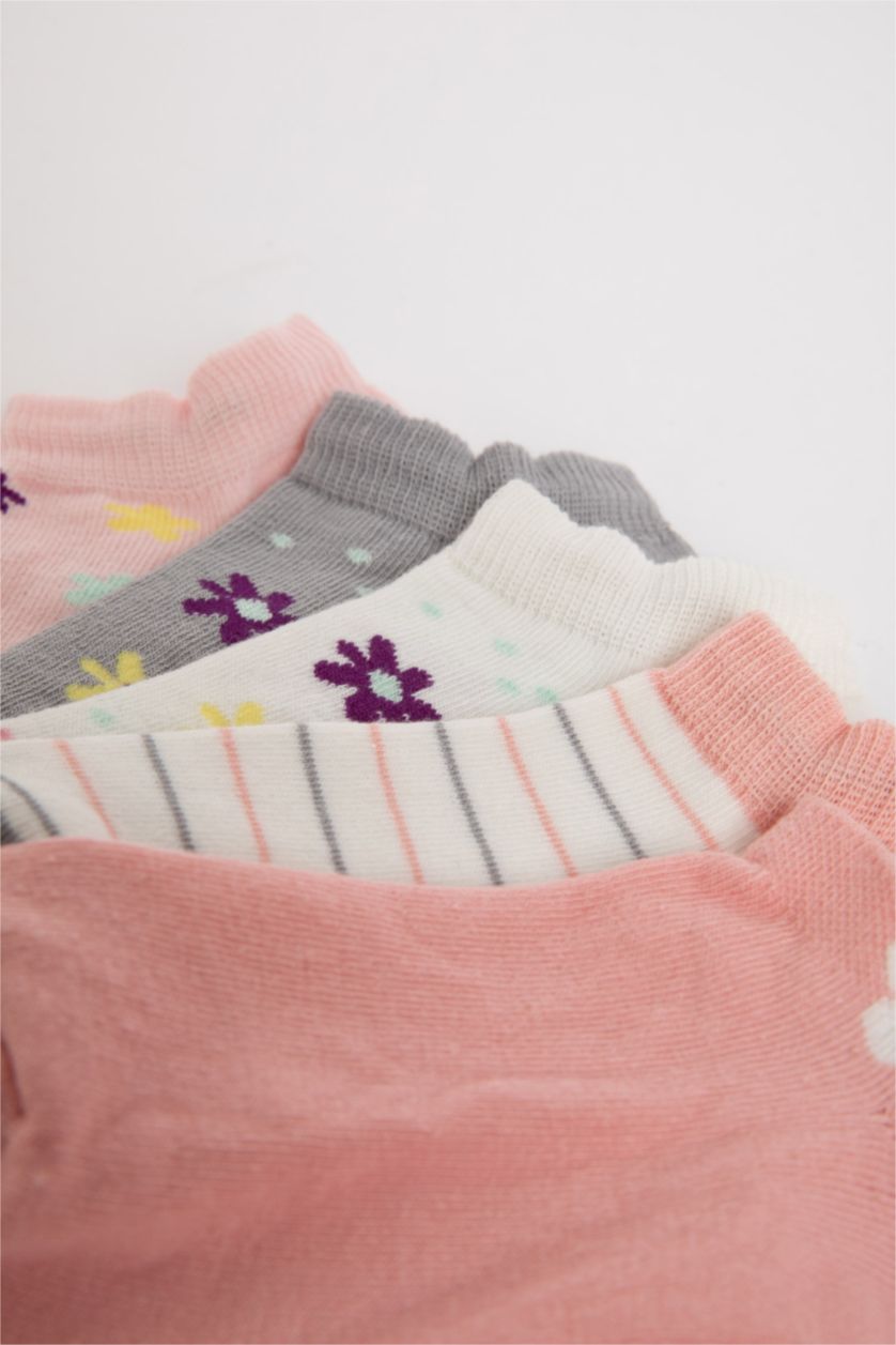 Kız Çocuk - Genç Kız Karma Kız Çocuk 5'li Pamuklu Çiçek Desenli Uzun Çorap