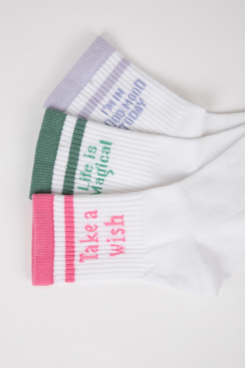 Girls & Teens White Girl 3 Piece Cotton Long Socks