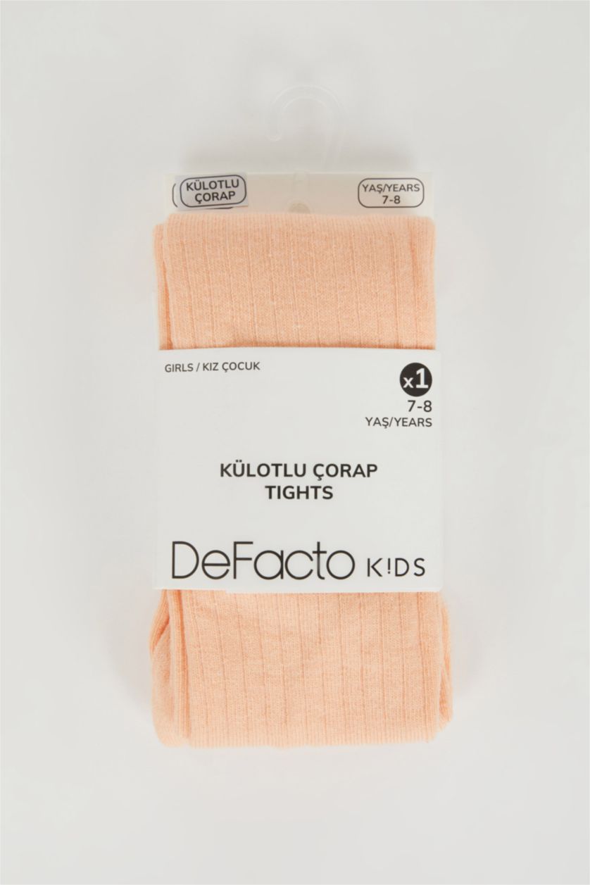 Kız Çocuk - Genç Kız Pembe Kız Çocuk Pamuklu Külotlu Okul Çorabı