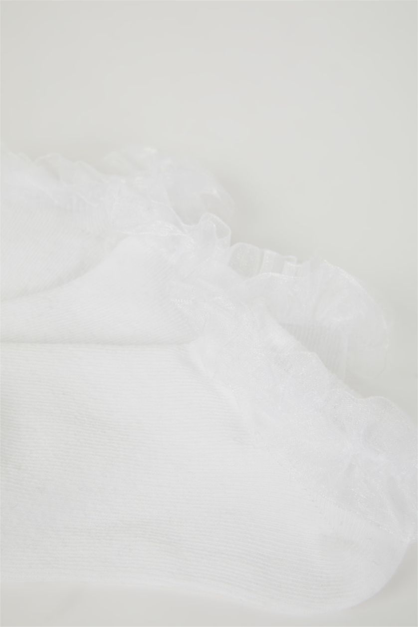 FILLES Blanc Chaussettes Coton pour Fille - 3 Paires