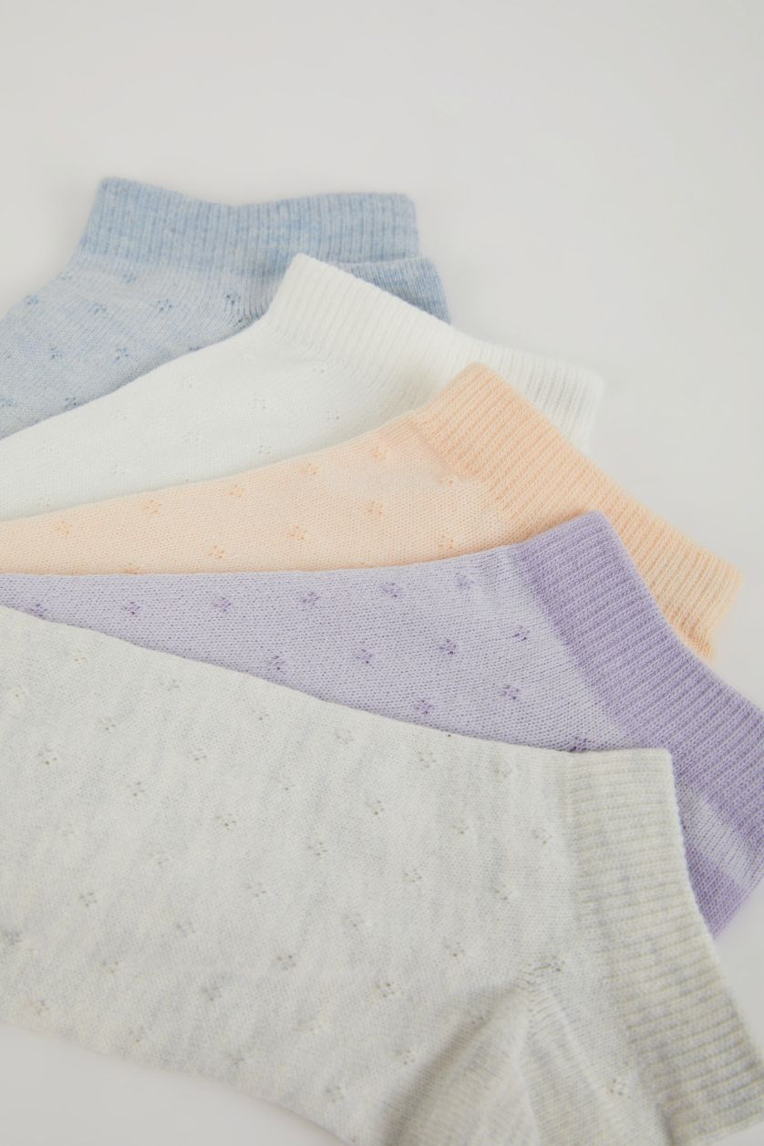 بناتي MIXED شرابات قصيرة بناتي قطن - 5 قطع