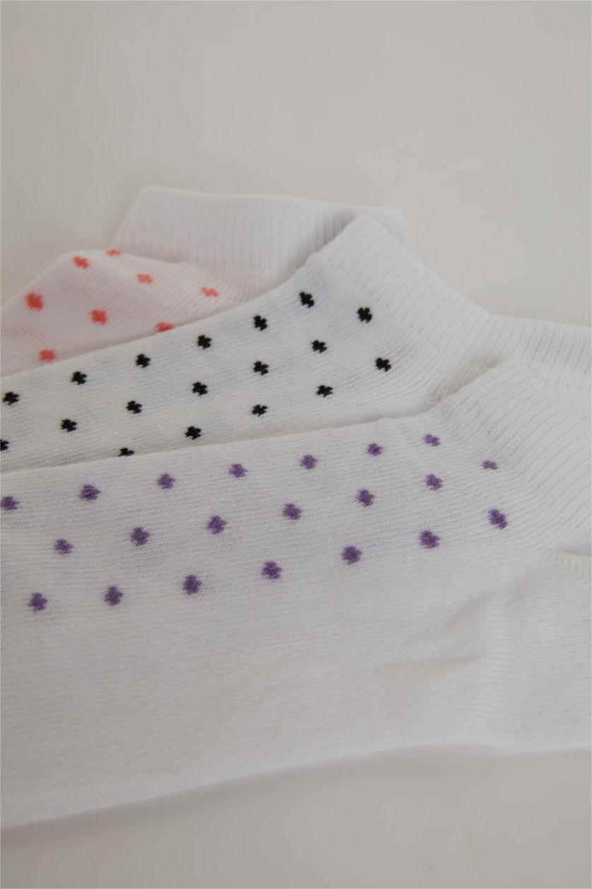 Kız Çocuk - Genç Kız Beyaz 3'lü Pamuklu Patik Çorap Kız Çocuk