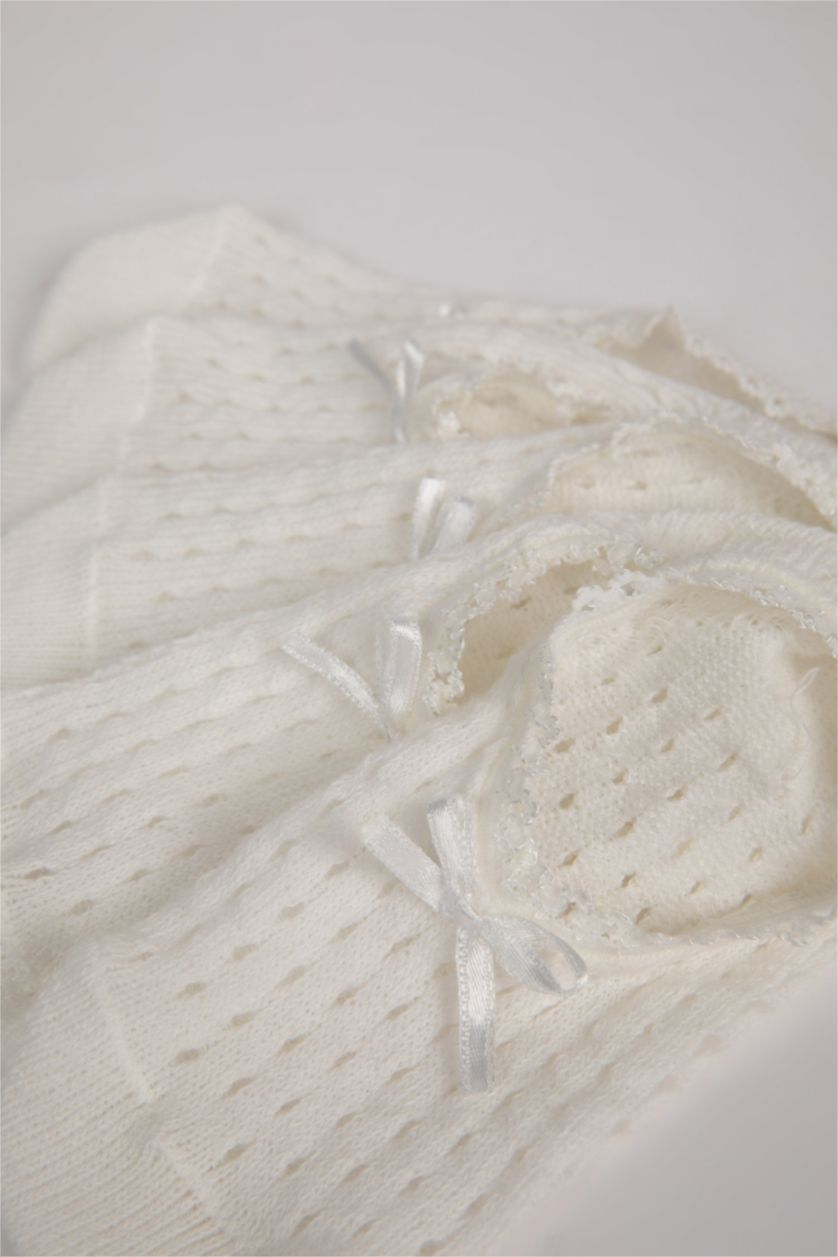 بنات أبيض (000) جوارب قصيرة قطن بناتي - 3 قطع