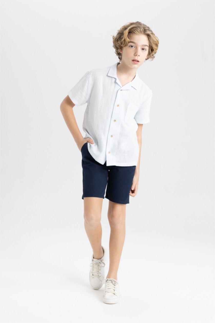 BOYS & TEENS NAVY شورت جبردين قصة عادية