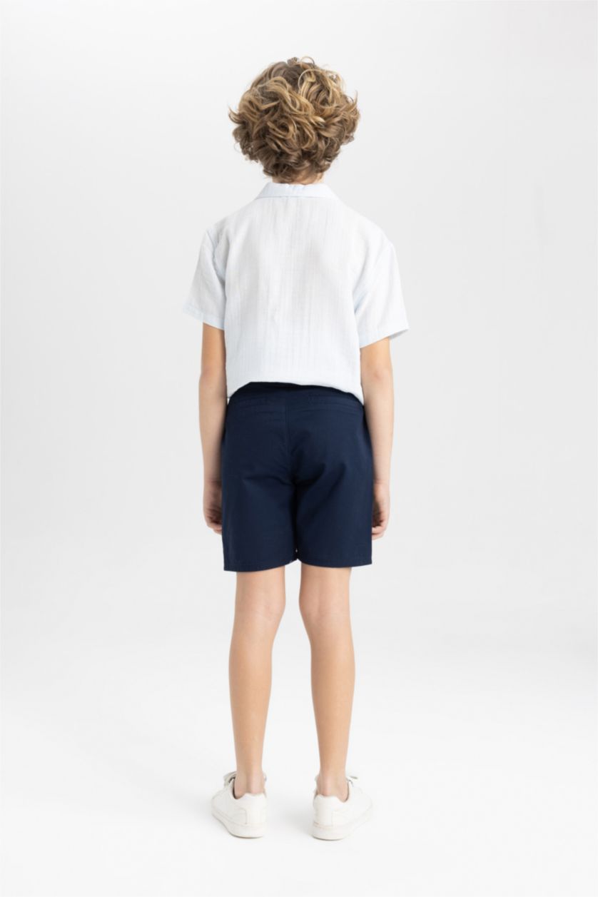 BOYS & TEENS NAVY شورت جبردين قصة عادية