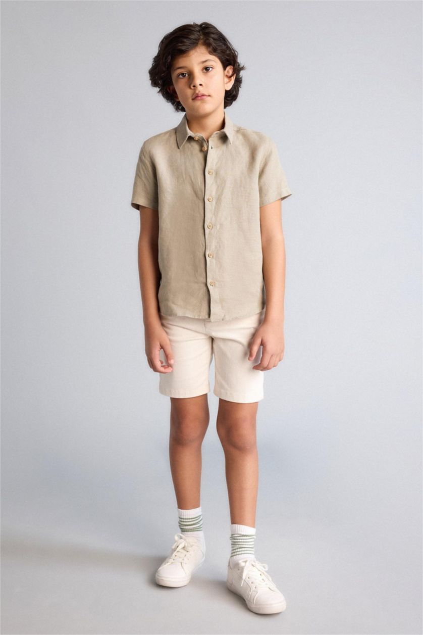 أولادي اللون الحجري شورت اولادي قصة عادية