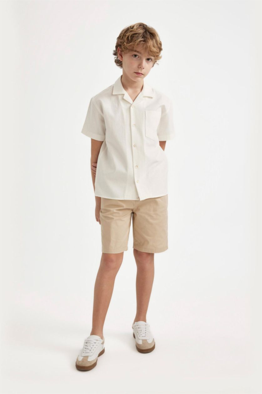 BOYS & TEENS Beige Boy Gabardine Shorts