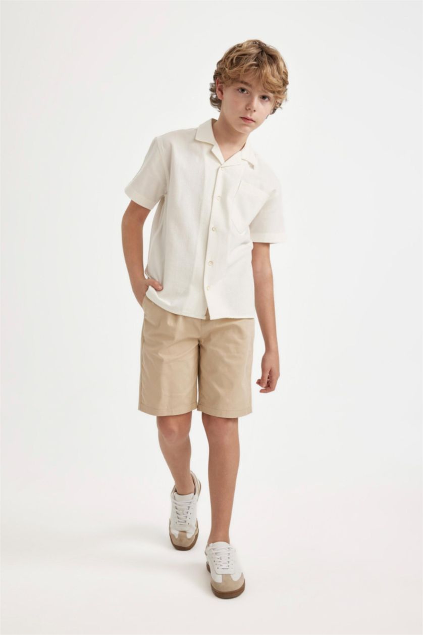 BOYS & TEENS Beige Boy Gabardine Shorts