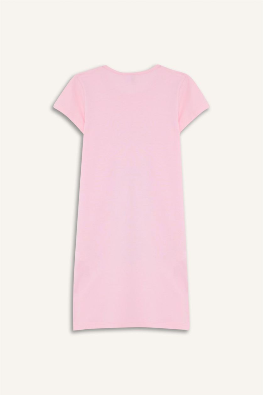 Kız Çocuk - Genç Kız Açık Pembe Disney Lilo & Stitch Kısa Kollu Elbise Kız Çocuk