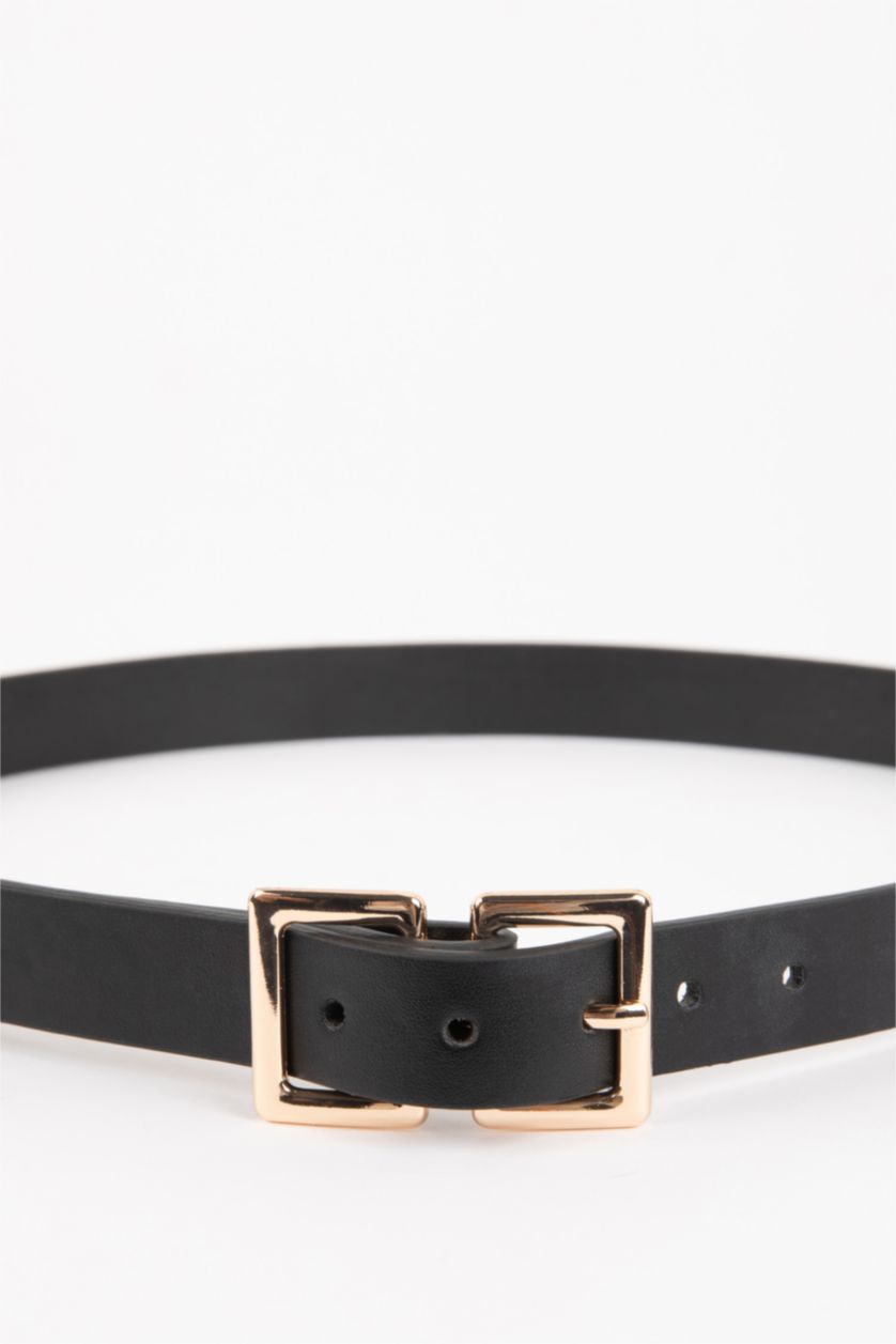 Kadın Siyah Kadın Suni Deri Günlük Kemer