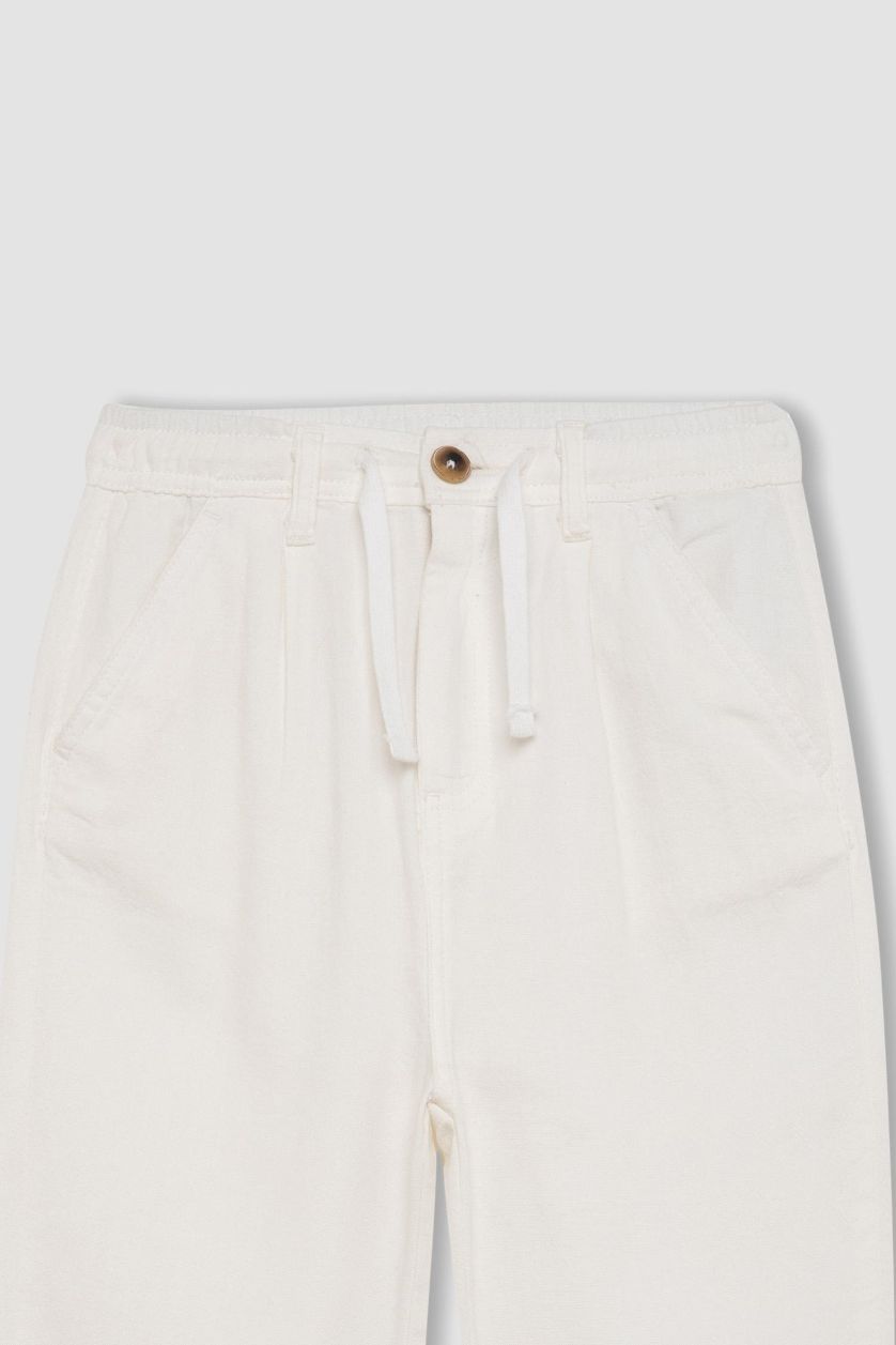 أولاد بيج فاتح بنطرون ذو مظهر كتاني قصة عادية ستاندارت بجيب فليتو