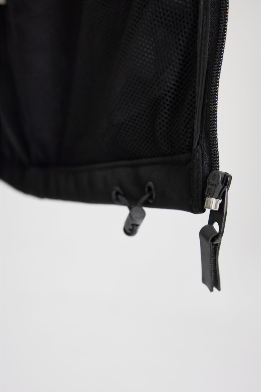 MAN Black DeFactoFit Thermal Insulated Regular Fit Hooded Zippered Softshell Jacket