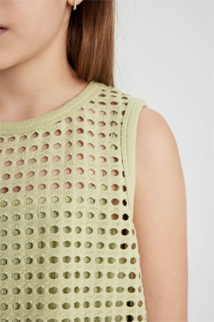 Kız Çocuk - Genç Kız Açık Yeşil Kolsuz Uzun Tulum Kız Çocuk