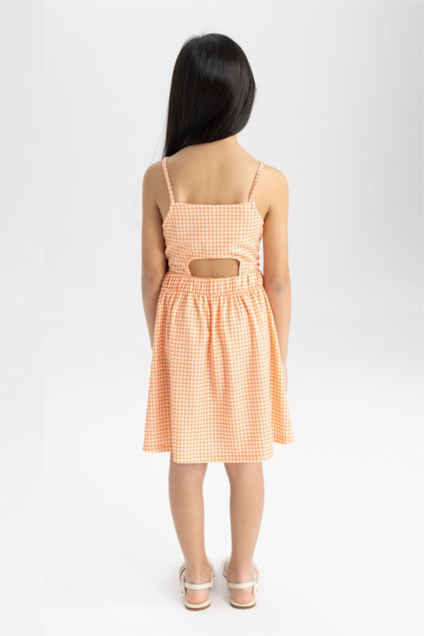 GIRLS & TEENS Light Orange Girl Wrapped Strap Dress
