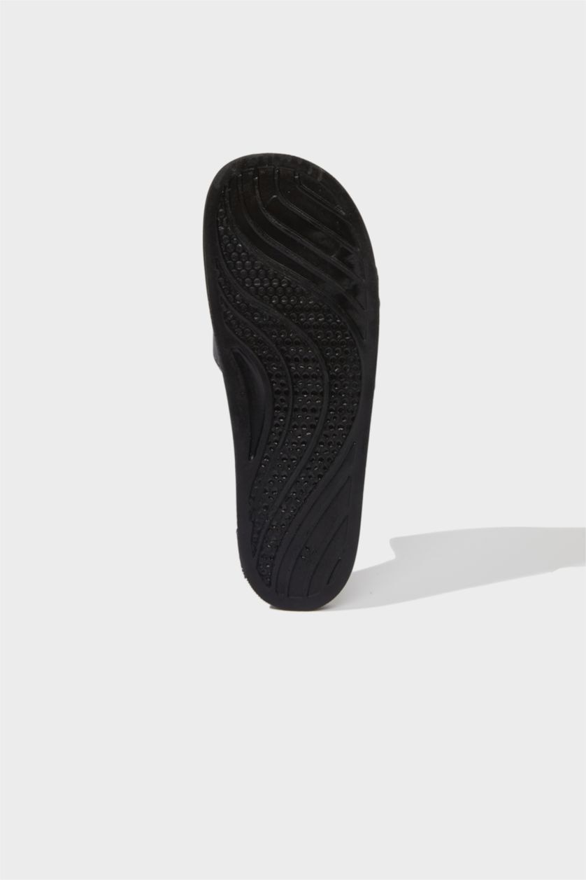 Erkek Siyah Erkek Yüksek Taban Tek Bantlı Eva Terlik