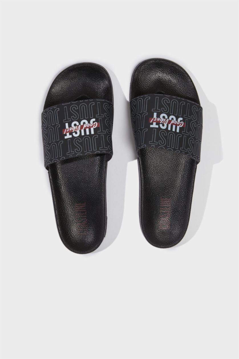 Erkek Siyah Erkek Yüksek Taban Tek Bantlı Eva Terlik