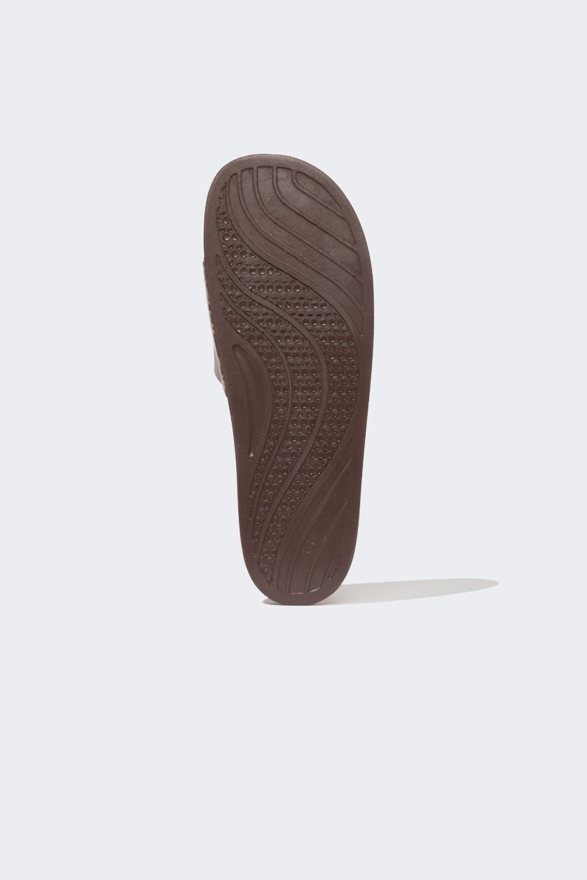 Erkek Kahve Erkek Düz Taban Tek Bantlı Eva Terlik