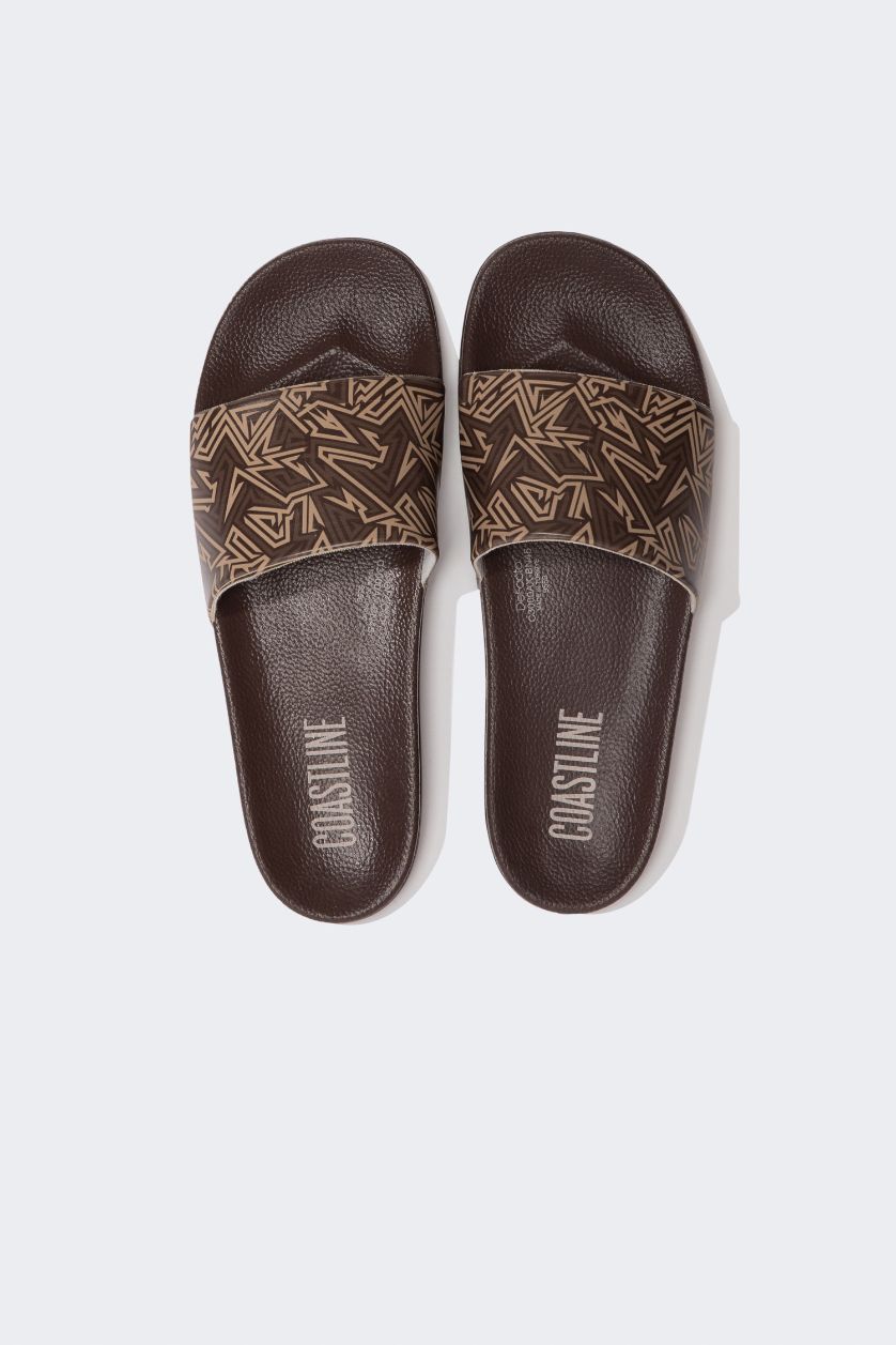 Erkek Kahve Erkek Düz Taban Tek Bantlı Eva Terlik