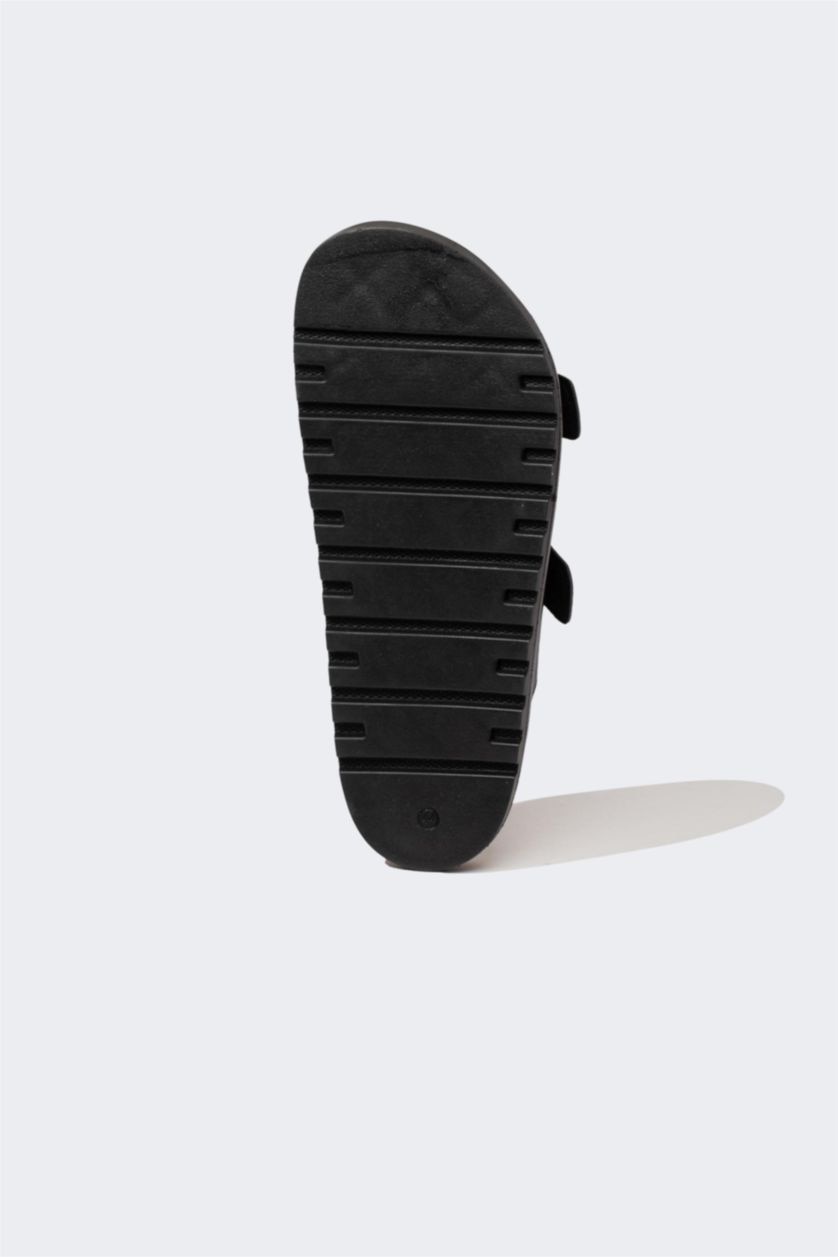 HOMME Noir Pantoufle Semelle Haute